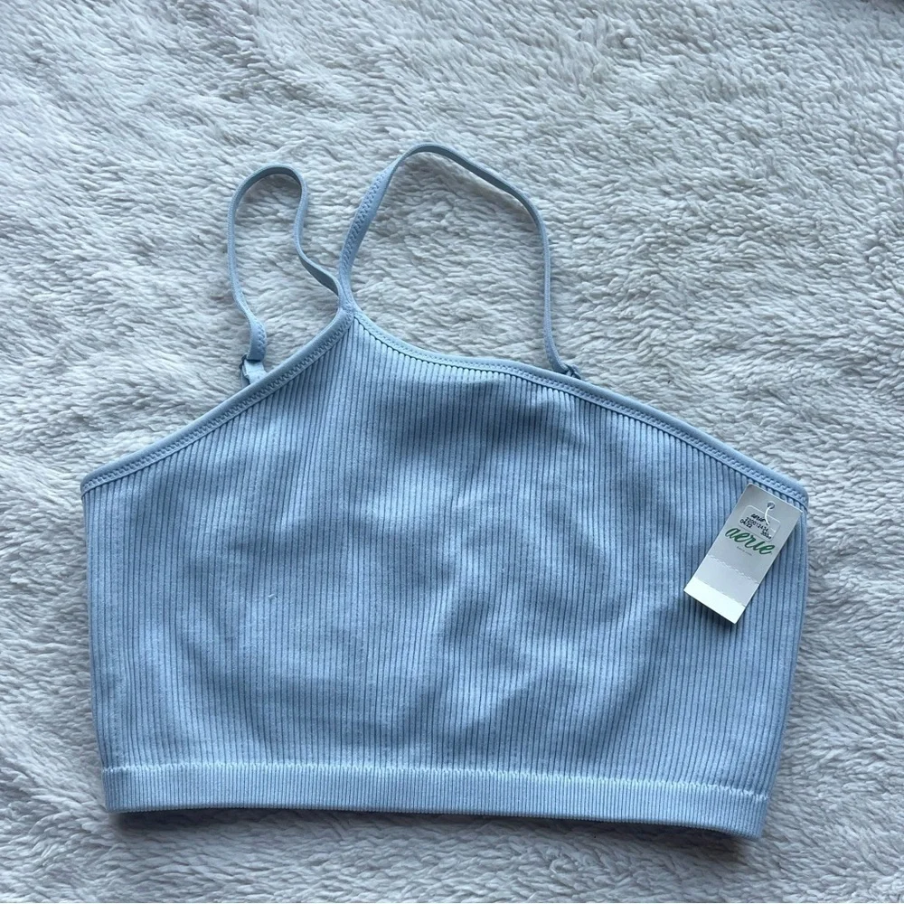 Aerie NWT one shoulder ribbed bralette sports bra comfort leisure